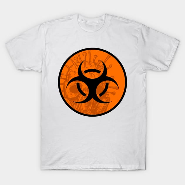 Orange biohazard sign T-Shirt by ComPix